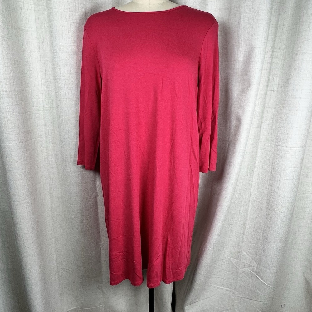 NEW! J Jill Wearever Collection Jersey Knit Dress Medium Cherry Red Stretch